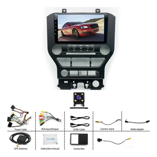 Radio Android Ford Mustang Carplay Inalámbrico 2015-2021