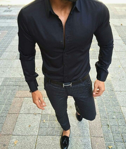 Pack X 3 Camisas Lisas Entalladas Elástizadas Slim Fit