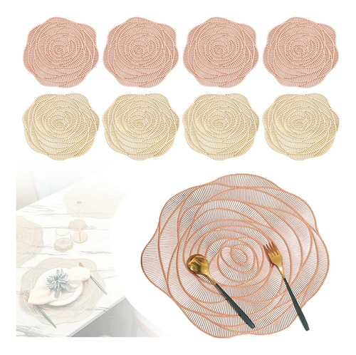 Mantel De Mesa Redondo Con 8 Manteles Individuales, 38 Cm