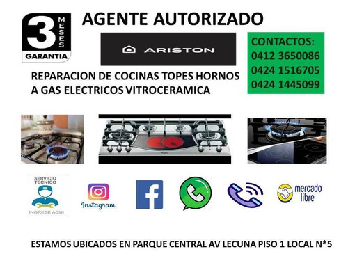 Ariston Servicio Técnico Cocinas Hornos Topes.