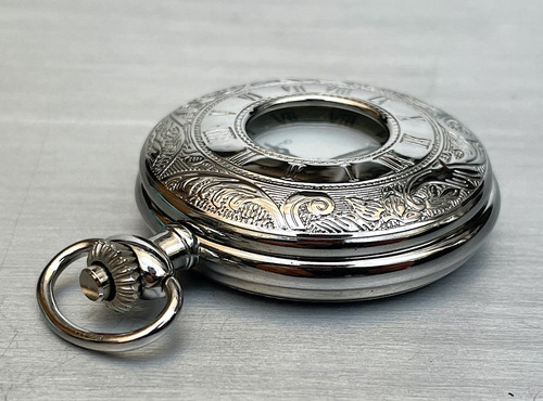 Reloj De Bolsillo Stevel , Caja Hunter De Cuarzo Funcionando (Usado)