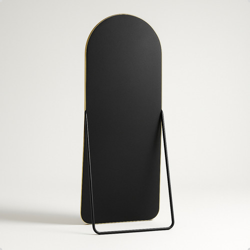 Espelho Lopazzi Arcos Base Reta 150x60cm Suporte De Chão Moldura Alumínio Moderno - Dourado