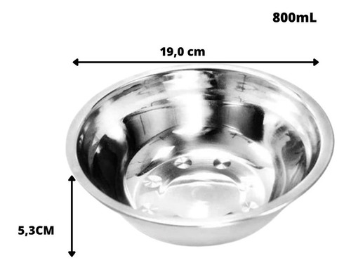 Conjunto Bacias Bowls Alto Brilho Inox 10 Peças De 19cm