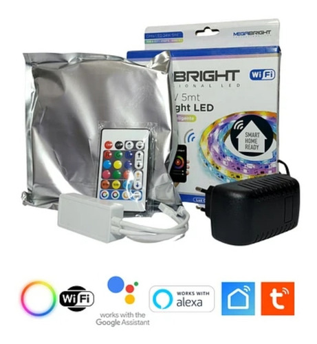 Tira Cinta Luces Led Rgb Wifi 5 Mt Smart Life, Alexa-google