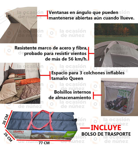 Imagen 3 de 7 de Carpa Weathermaster Coleman 10 Personas Camping 2 Habitacion