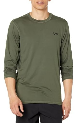 Camiseta De Manga Larga Rvca Sport Vent Para Hombre - Oliva 