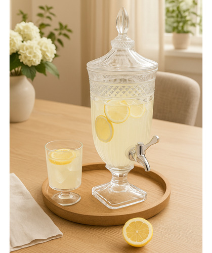 Suqueira De Vidro Filtro Suco Água Saborizada Jarra 3,2 L