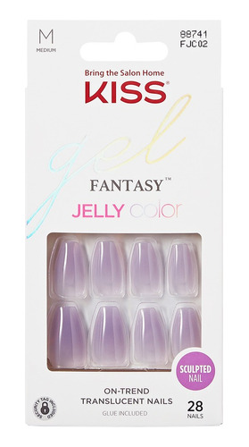 Uñas Glue-on Kiss Jelly Gel Fantasy - Quince Jelly