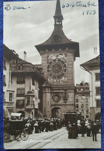 Antigua Postal Tranvias En Berna  Suiza Año 1923