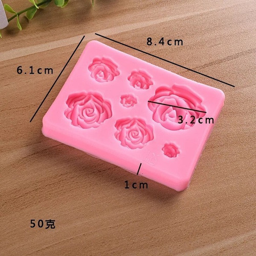 Imagen 2 de 7 de Molde Silicona Rosas X7 Repostería Porcelana Fondant