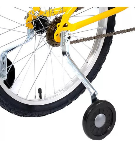 Bicicleta Mtb para niños Aro 20 con rueda lateral, color negro