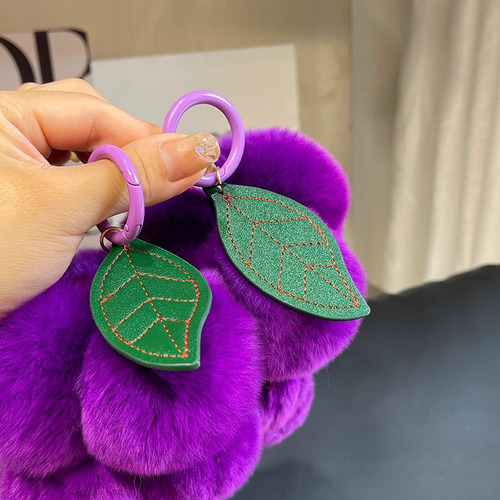 E Llavero Uvas De Peluche Color Morado Oscuro Lila Violeta