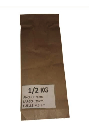 Bolsas De Papel Kraf 1/2 Kg Cantidad Minima 500 Bolsas