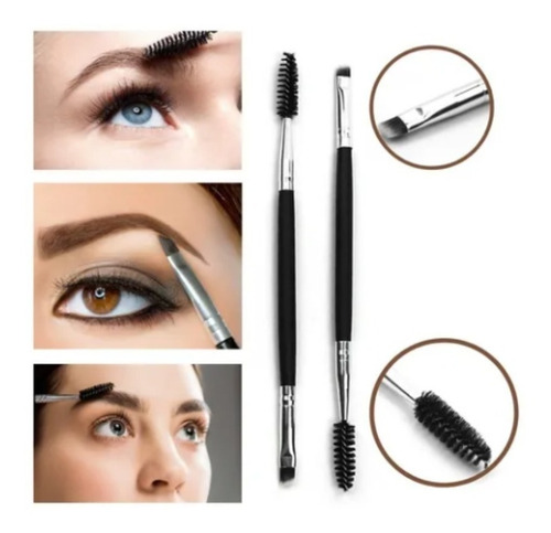 Brocha Pincel Para Maquillaje Cejas Y Pestañas 2 En 1 