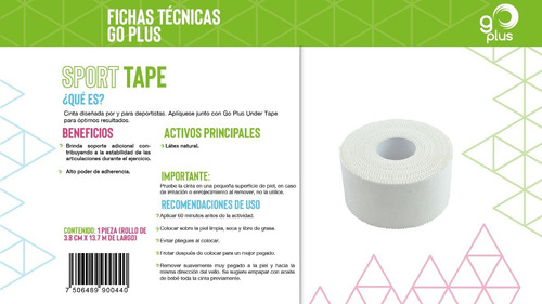 Imagen 2 de 2 de Sport Tape 3 Pzas Go Plus