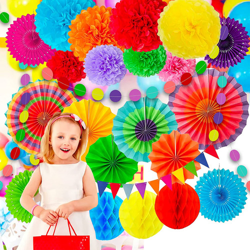 Abanicos De Papel Para Decorar Fiesta Con Temática Mexicana