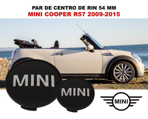 Par De Centros De Rin Mini Cooper R57 2009-2015 54 Mm