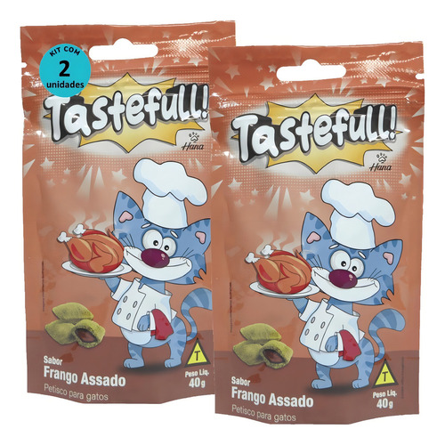 Kit 2 Hana Tastefull Nuggets Para Gatos Frango Assado 40g