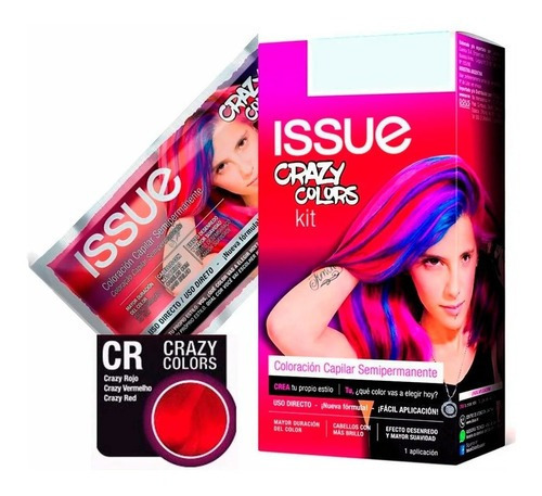 Tinta Issue Crazy Colors Rojo 47 G