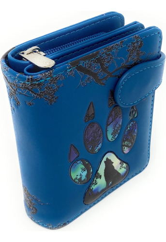 Shag Wear Wolf Paw Cartera Pequeña Para Mujer Azul