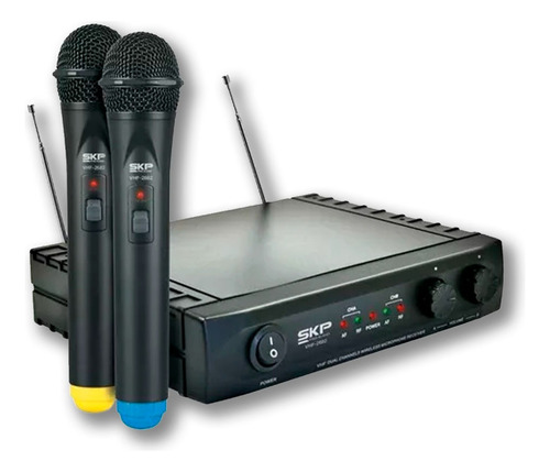Microfono Inalambrico Doble Skp Vhf-2682 Mano 