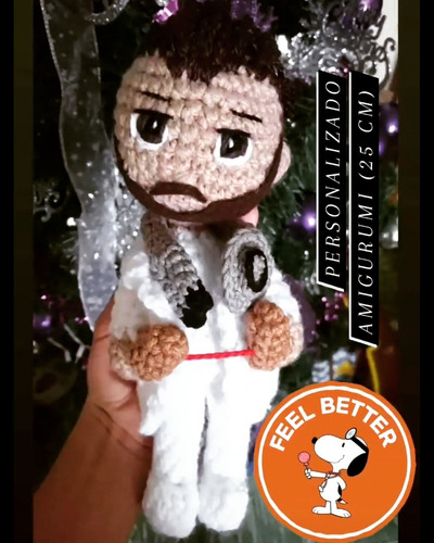 Doctor Personalizado Amigurumi (25 Cm) Pediatra Dentista 