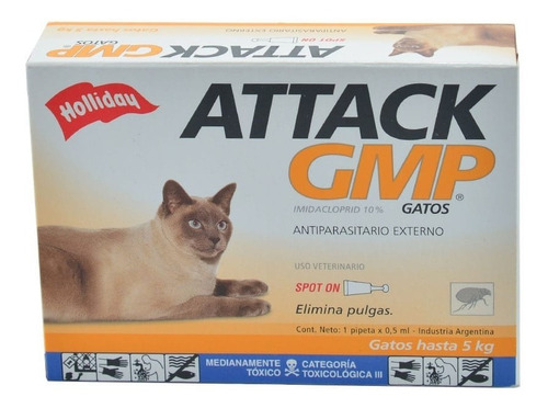 Attack Gatos Pipeta Control Pulgas Garrapatas 0.5ml