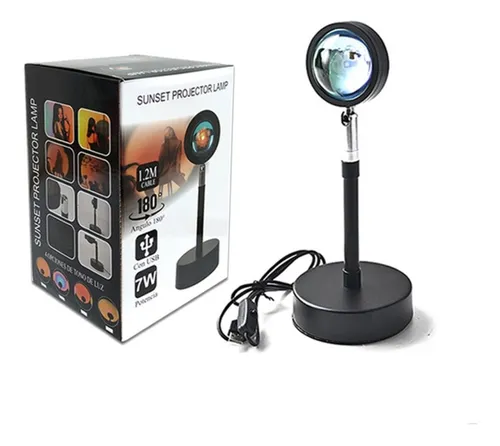 comprar Lámpara Mesa Cristal Hd Rotación 180° Usb Amanecer Aurora