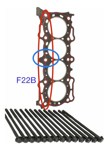 Junta Tapa Cilindro Para Honda Accord 2.2 F22b Amiant +bulon