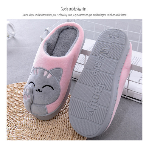 Lindas Y Gato Cómodas Pantuflas Calzado Dama Pantuflas Mujer