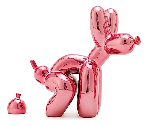 Escultura De Perro Con Globo Rosa Para Caca, Decoración De A