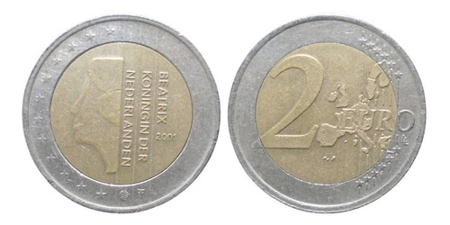Holanda / Países Bajos 2 Euros 2001 Publicación B Bimetálica