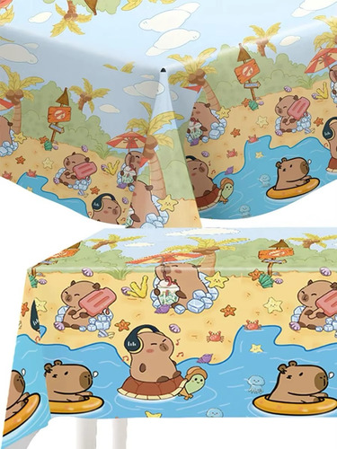 Mantel Capibara Fiesta Mantel Capybara Fiestas Capibara 1pz Multicolor Capibaras Mantel Capibara Fiestas