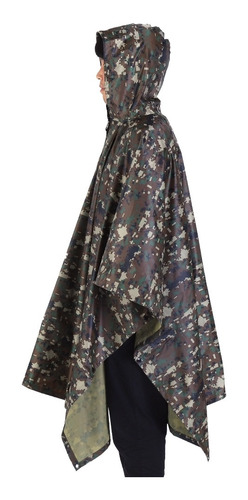 Poncho De Abrigo De Lluvia Ripstop Con Capucha Militar Imper