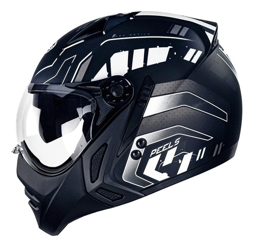 Capacete Peels Mirage Midnight Preto-fosco/branco Promoção