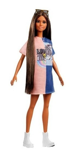 Barbie Vestido Bicolor - Mattel - 30 Centimetros 