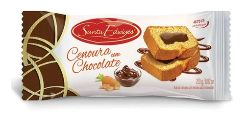 Bolo Cenoura Com Recheio Chocolate Santa Edwiges 250g