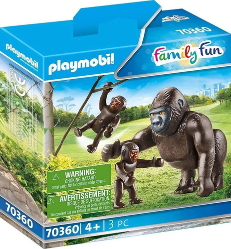 Playmobil Gorila Con Bebes 70360 Family Fun Animales Edu