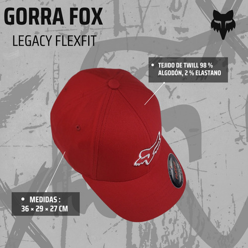 Gorra Fox Niño / Dama Talle Unico Youth Legacy Flexfit Roja