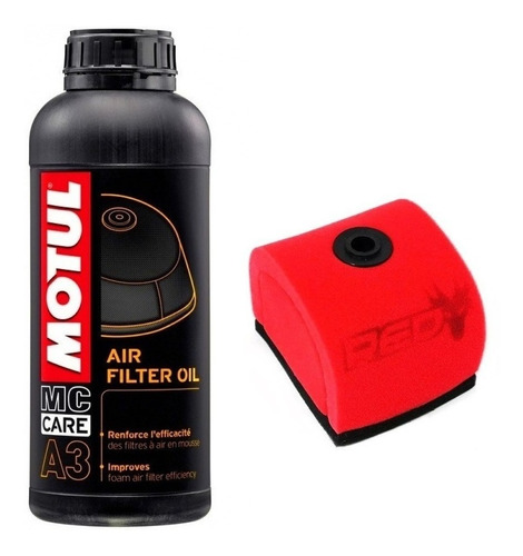 Kit Filtro De Ar C/ Óleo De Filtro Motul Crf 250f Veloterra