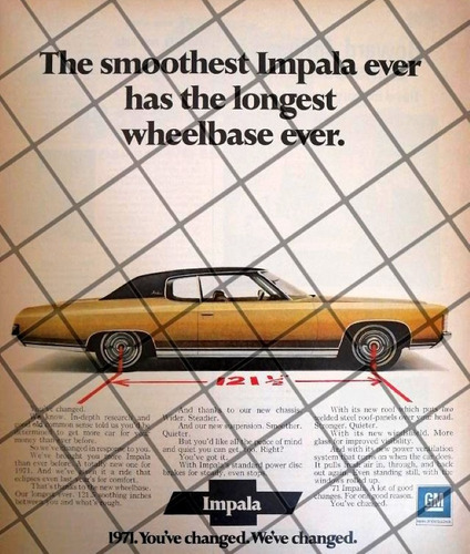 Cartel Retro Autos Chevrolet Impala 1971 -1070