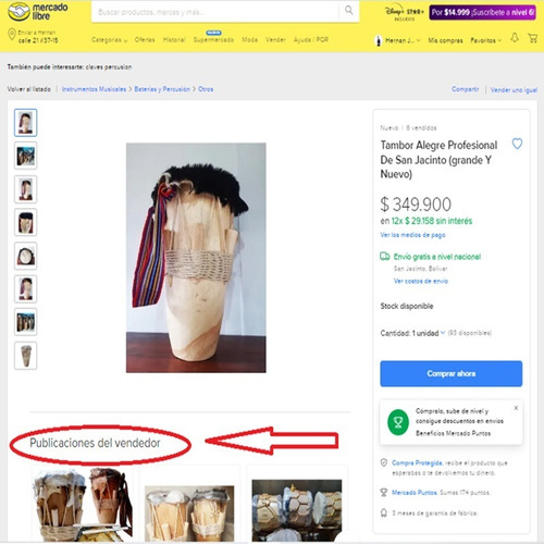 Imagen 4 de 6 de Tambora Costeña Profesional De San Jacinto Incluye Baqueta