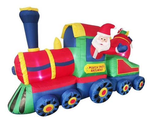 Inflable Holiday Time Santa En Tren Navideño 2.28m