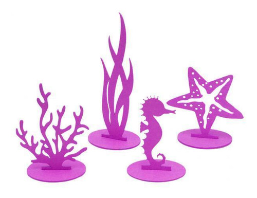 2 X 4 Piezas De Decoración De Fiesta De Sirena Oceánica
