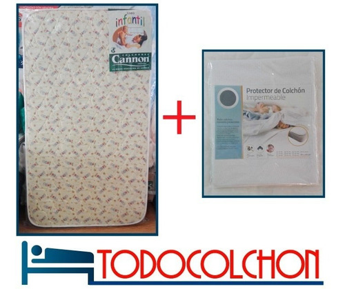 Colchon Cuna Infantil Cannon 120 X 60 + Cubre Impermeable