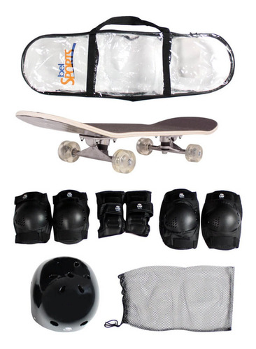 Kit Skate Infantil Com Proteção Capacete Semi-pro Sortido