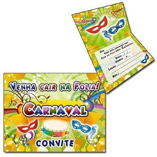 Convite Especial Folia De Carnaval - 08 Un