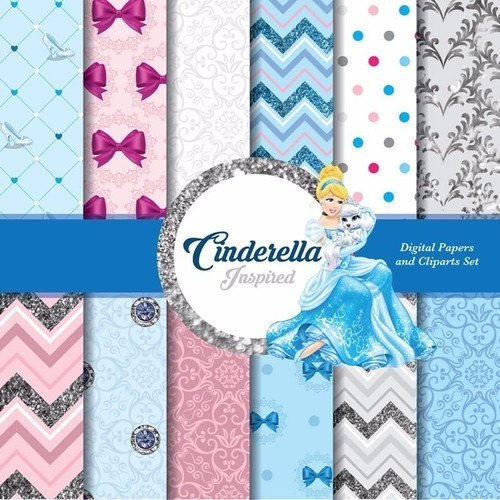 Kit Imprimible Cinderella 03 - 12 Fondos 6