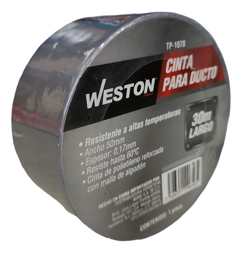 Cinta Para Ductos 30 Metros 50mm Reforzada Weston Tp-1070