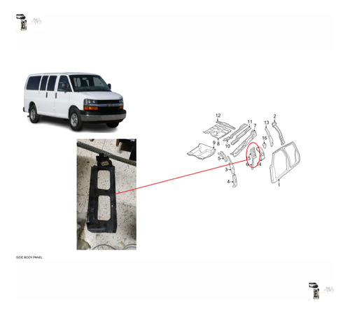 Pillar Interno Extension Izquierdo Express 2500 3500